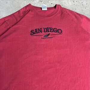 San Diego California Spell Out TShirt Mens Red 90s Size‎ XL
